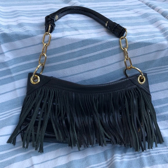 Maxx New York Handbags - MAXX New York  leather and patent leather fringe